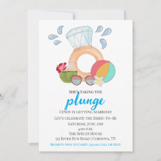 Pool Party Bridal Dusche Einladung