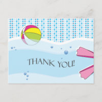 Pool Party Danke Postcard - Girl