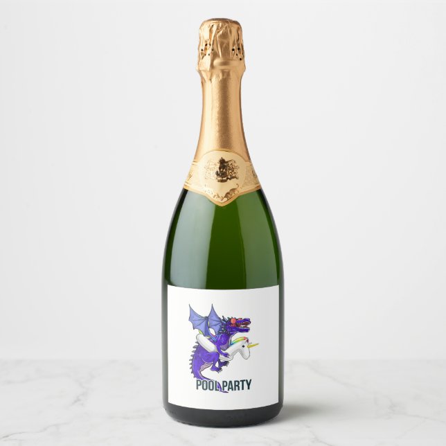 Pool Party-Drache Einhorn Float-Shirt Drachen-Gesc (Vorderseite)