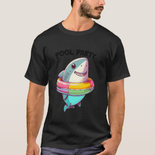 Pool Party Einhorn Hai Pool Party Tier Hai L T-Shirt