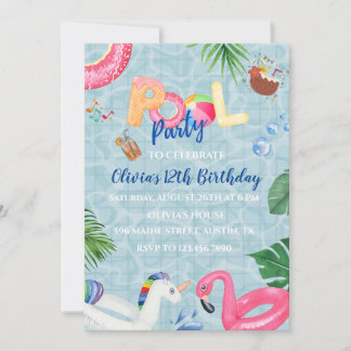 Pool-Party Einladung