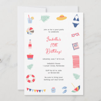 Pool-Party Einladung