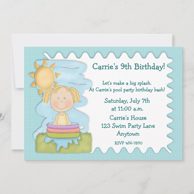 Pool-Party Einladung (Vorderseite)