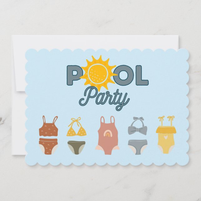 Pool-Party Einladung (Vorderseite)