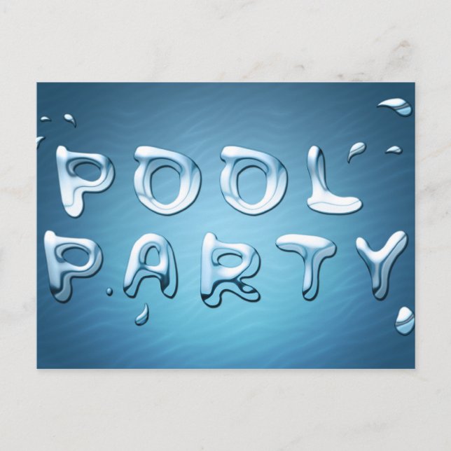 Pool-Party Einladung: Flüssigkeiten Einladungspostkarte (Vorderseite)