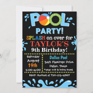 Pool-Party Einladung | Pool Birthday Party Einladu