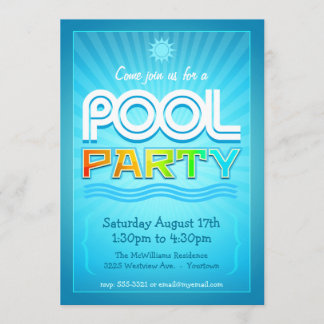 Pool-Party Einladung - Sommerfest