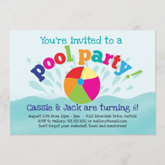Pool-Party Einladung - Sommerpause