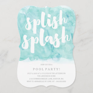Pool-Party Einladung Splish Spritzen-