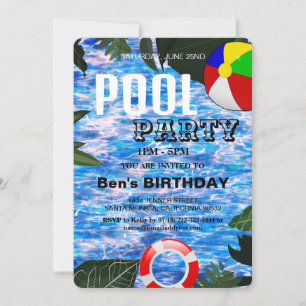 Pool-Party   Einladung zum Geburtstag