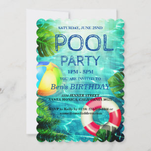 Pool-Party Einladung zum Geburtstag