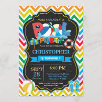 Pool-Party Einladungs-Sommer Splish Spritzen-Junge