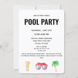 Pool-Party - Family Cookout - Swim-Party Einladung