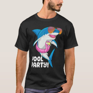 Pool Party Flamingo Float Sommerferien Hai S T-Shirt