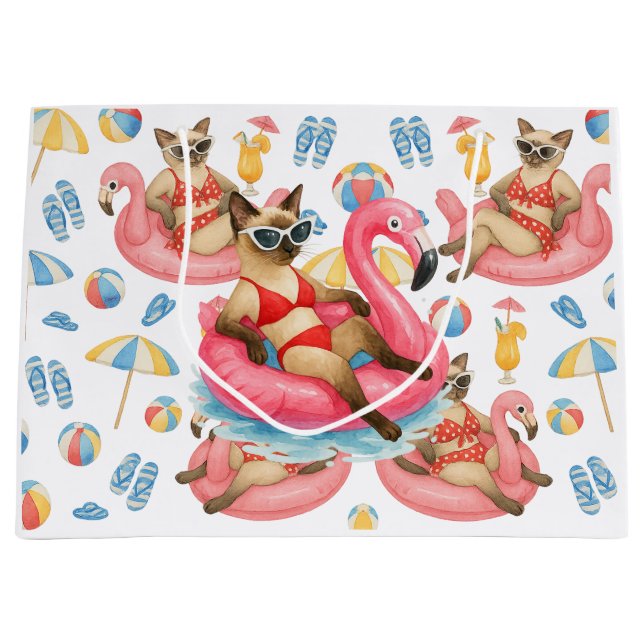 Pool Party for Siamese Cat lovers  Große Geschenktüte (Vorderseite)