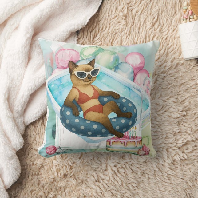 Pool Party for Siamese Cat lovers  Kissen (Decke)