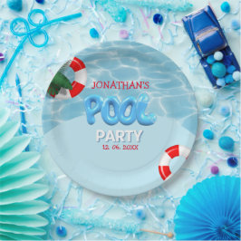 Pool Party funny Summer Birthday Pappteller