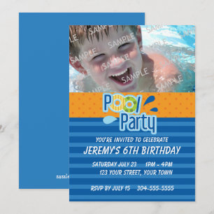Pool-Party-Geburtstag Einladung