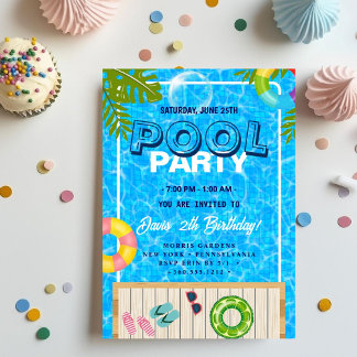 Pool-Party | Geburtstag schwimmen Einladung