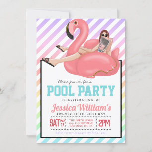 Pool Party Geburtstagseinladung Einladung