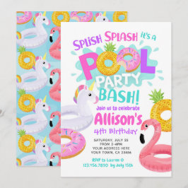 Pool Party Geburtstagseinladung Einladung