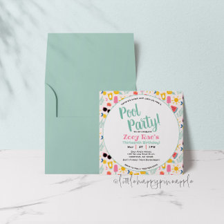 Pool Party Geburtstagseinladung Einladung