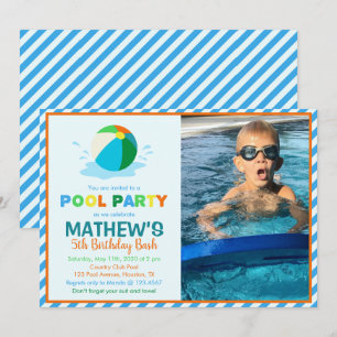 Pool Party Geburtstagseinladung Einladung