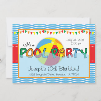 Pool Party Geburtstagseinladung Einladung