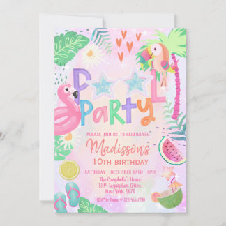 Pool Party Geburtstagseinladung Einladung