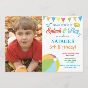 Pool Party Geburtstagseinladung Splish Splash Boy Einladung