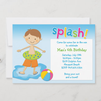 Pool Party Geburtstagsparty Einladung