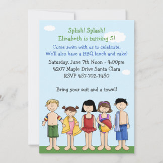 Pool Party Geburtstagsparty Einladung