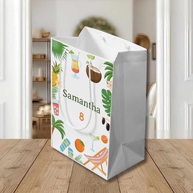 Pool Party Gift Bag - Summer Tropical Theme Mittlere Geschenktüte (Von Creator hochgeladen)