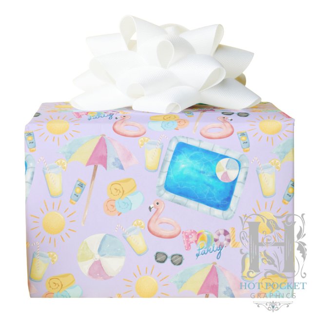 Pool Party Gift Wrapping Paper - Purple Geschenkpapier (Von Creator hochgeladen)