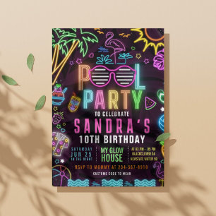 Pool Party Glühen Party bearbeitbare Einladung
