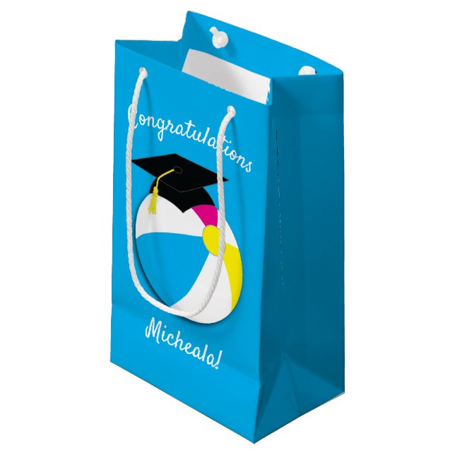 Pool Party Graduation Party Kleine Geschenktüte (Vorderseite Schrägansicht)