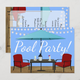 Pool-Party im Freien Einladung