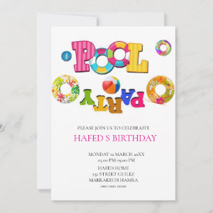 Pool Party Invitation Pool Party Anniversaire Invi