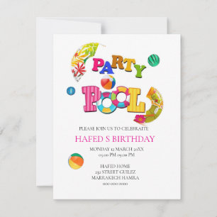 Pool Party Invitation Pool Party Anniversaire Invi
