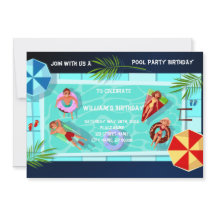 Pool Party jedes Lebensjahres Einladung