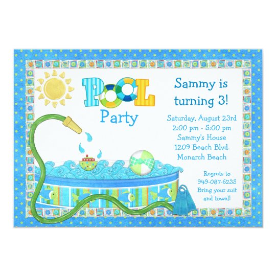 Artup De 12 Einladungskarten Schwimmbad Pool Party