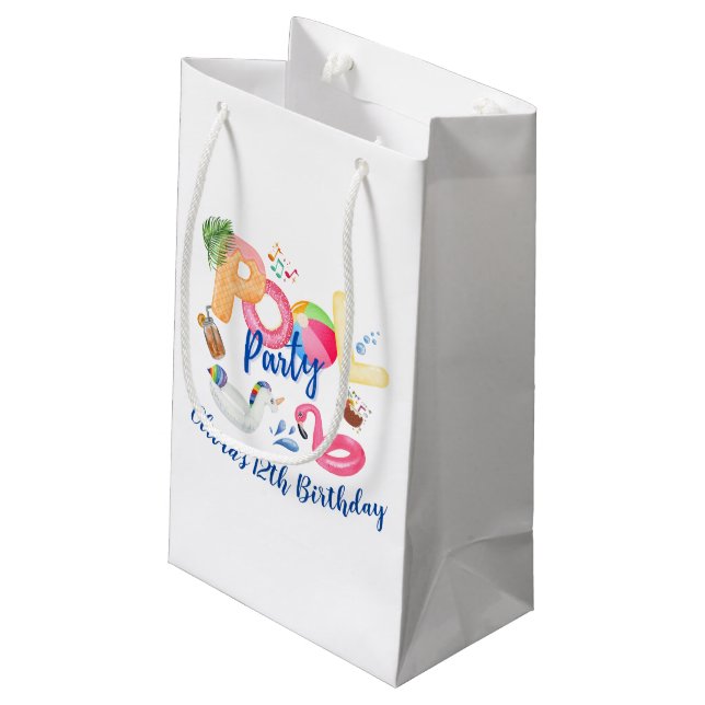 Pool-Party Kleine Geschenktüte (Rückseite Schrägansicht)