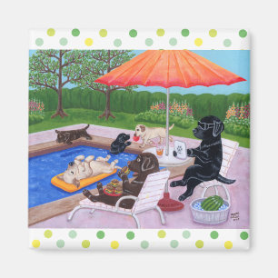 Pool-Party Labradors 2 Magnet
