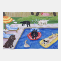 Pool-Party Labradors Malerei