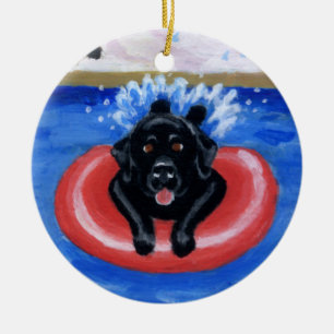 Pool-Party Labradors Malerei-Verzierung Keramikornament