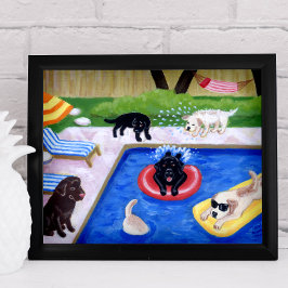 Pool Party Labradors (neu) Artwork Poster