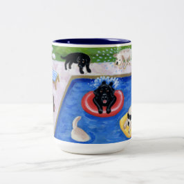 Pool-Party Labradors Zweifarbige Tasse