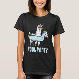 Pool Party Llama Animal Birthday Party Schwimmbad T-Shirt