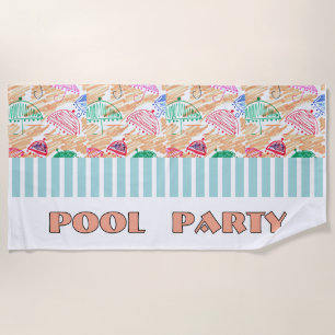 POOL-PARTY-Logo Strandtuch