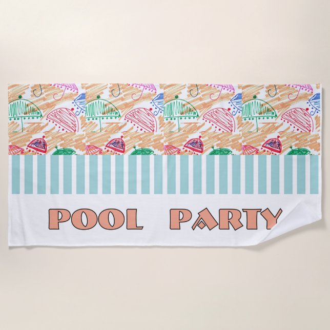 POOL-PARTY-Logo Strandtuch (Vorderseite)